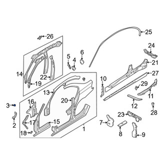 BMW OE - Upper Body A-Pillar Baffle Plate
