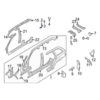BMW OE - Left Lower Body A-Pillar Baffle Plate