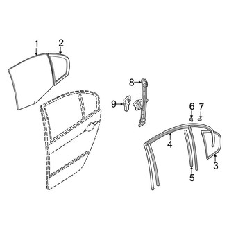 BMW OE - Rear Door - Glass & Hardware (Base Sedan)