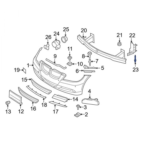 BMW OE 07147126190 - Front Bumper Cover Reinforcement Beam Rivet