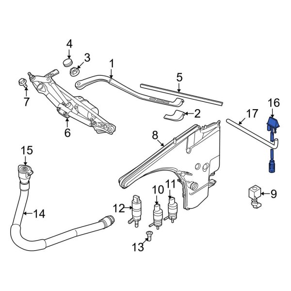 BMW OE 61667131299 Front Windshield Washer Nozzle
