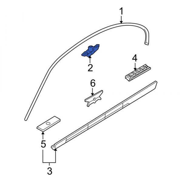 Roof Panel Reveal Molding Clip