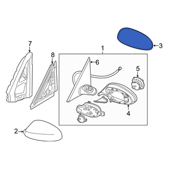 BMW OE - Front Left Door Mirror Glass