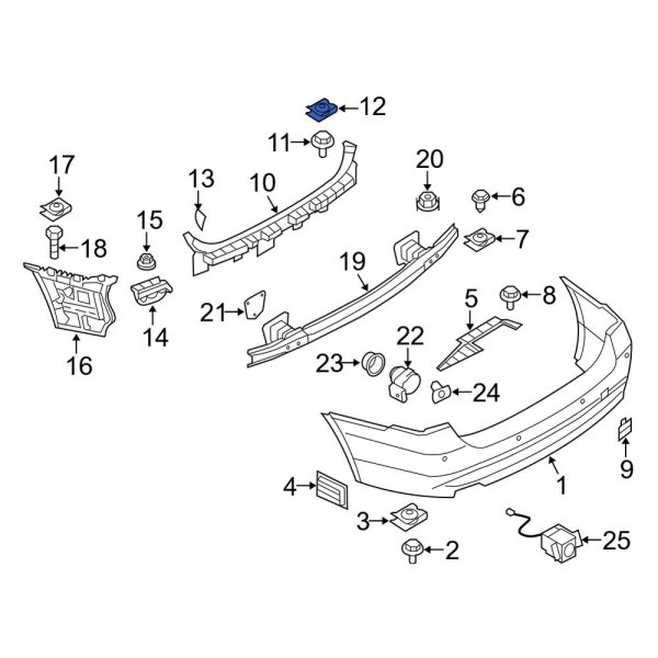 Bumper Cover Support Rail Nut