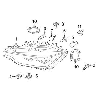 BMW OE - Front Lamps - Headlamp Components (Halogen), (Sedan)