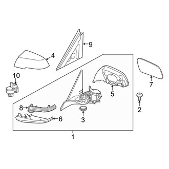 BMW OE - Front Door - Outside Mirrors (W/O High Gloss Line), (Sedan)