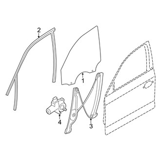 BMW OE - Front Door - Glass & Hardware (Base Sedan 3.0L)
