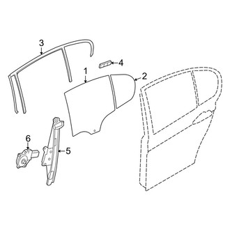 BMW OE - Rear Door - Glass & Hardware (Base Sedan)