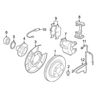 BMW OE - Rear Suspension - Brake Components (1-Piston Caliper), (Sedan)