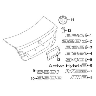 BMW OE - Trunk Lid - Exterior Trim (Sedan)