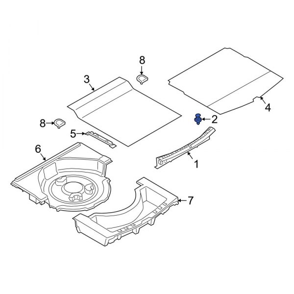 Trunk Trim Scuff Plate Clip