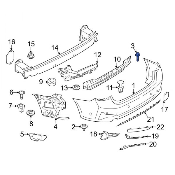 BMW OE 07143448464 - Rear Bumper Cover Bolt