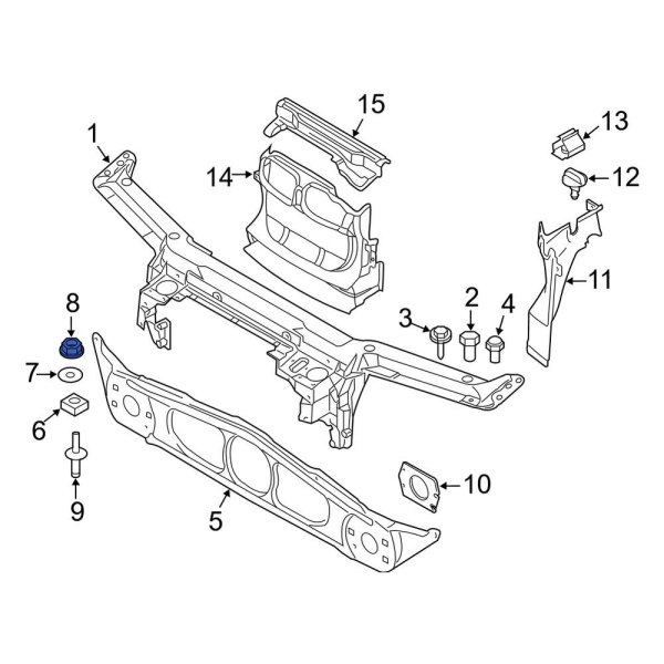 Radiator Support Tie Bar Nut