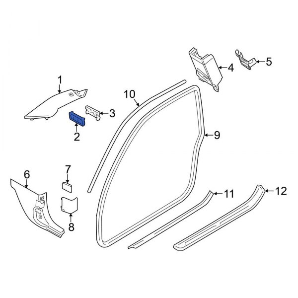 Body A-Pillar Trim Panel Cap