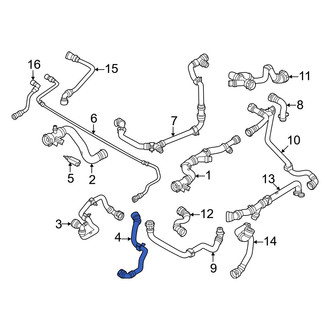 BMW OE - Lower Outer Drive Motor Inverter Radiator Hose