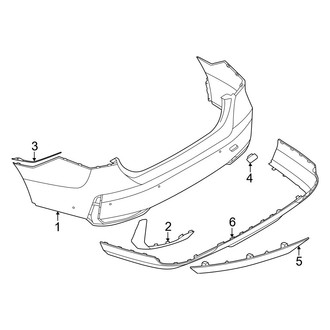 BMW OE - Rear Bumper - Bumper & Components (W/O M Sport Trim Cover & Components)