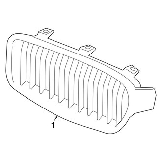 BMW OE - Front Bumper & Grille - Grille & Components (W/O M Package, With Trim Lines)