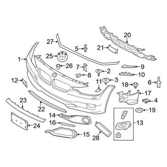 BMW OE - Front Bumper & Grille - Bumper & Components (W/O M Package, Bumper Cover & Trim)