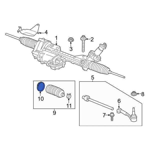 Rack and Pinion Bellows Clamp