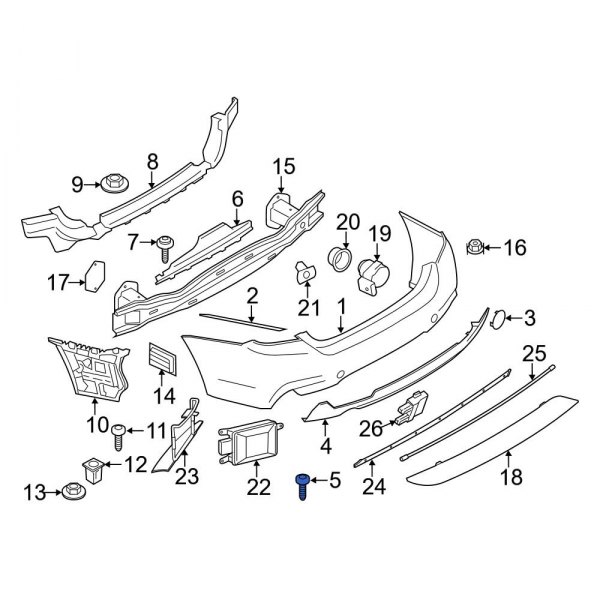 BMW OE 07129907535 Front Bumper Cover Screw