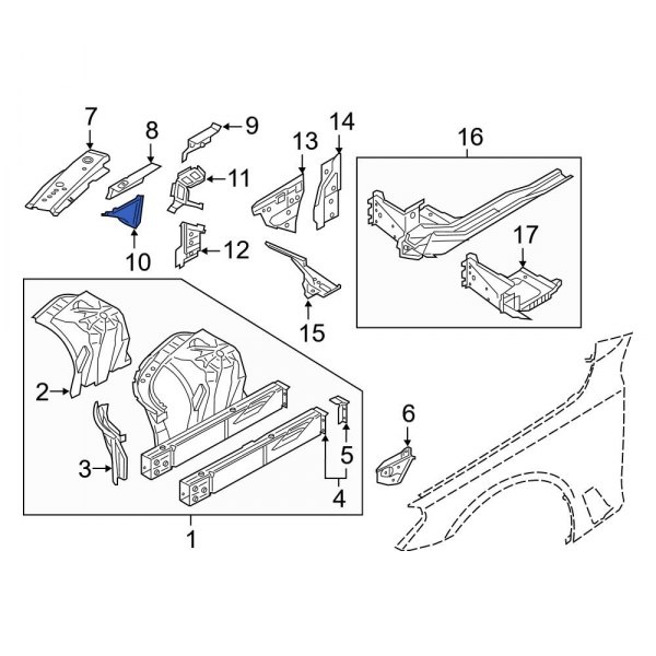 BMW OE 41007412960 - Front Right Bumper Corner Cover