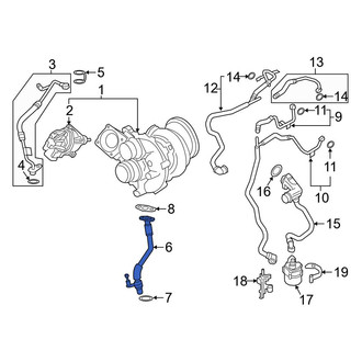 BMW OE - Right Turbocharger Oil Line