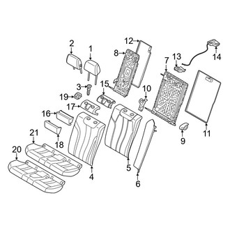 BMW OE - Seats & Tracks - Rear Seat Components (Covers, Cushions & Frames), (Base)