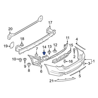 BMW OE - Center Bumper Cover Support Rail Nut