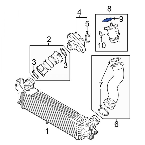 BMW OE 13718596850 Front Intercooler Pipe Gasket