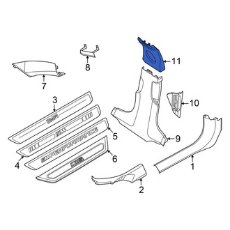 BMW OE - Left Lower Door Pillar Post Trim Set