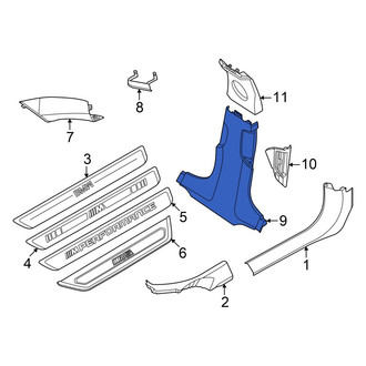 BMW OE - Left Lower Door Pillar Post Trim Set