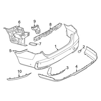 BMW OE - Rear Bumper - Bumper & Components (W/O M Sport Package, Cover and Components)