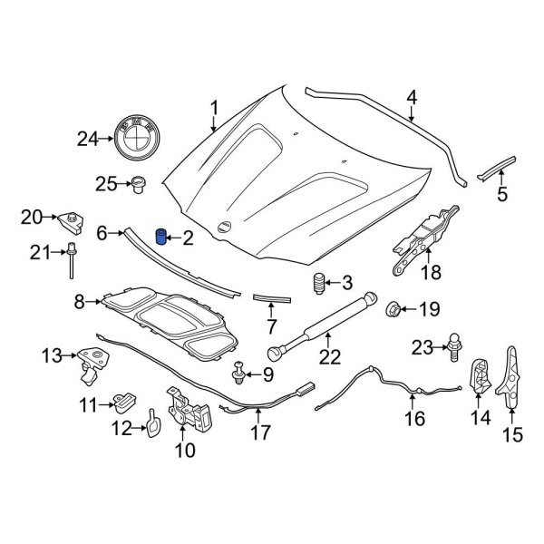 BMW OE 51117272751 - Front Hood Stop Buffer