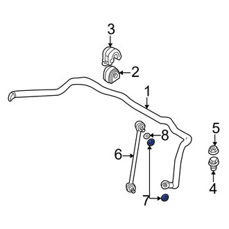 BMW OE - Rear Suspension Stabilizer Bar Link Nut