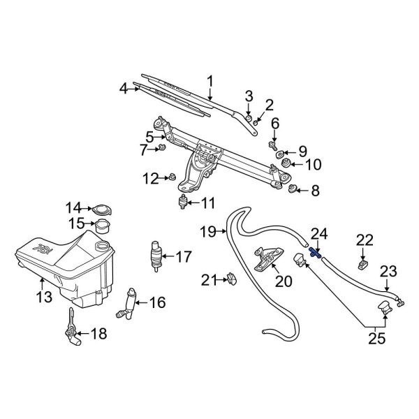 Windshield Washer Hose Connector