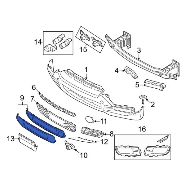 BMW OE 51117171345 Front Bumper Cover Spacer Panel