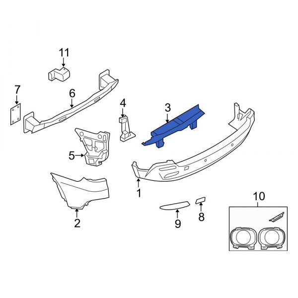 Bumper Cover Support Rail