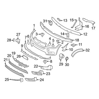 BMW OE - Front Bumper & Grille - Bumper & Components (W/O M Package, With Night Vision), (sDrive35i / xDrive35d / xDrive35i / xDrive40e / xDrive50i)