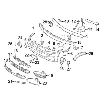 BMW OE - Front Bumper & Grille - Bumper & Components (With M Package), (sDrive35i / xDrive35d / xDrive35i / xDrive40e / xDrive50i)
