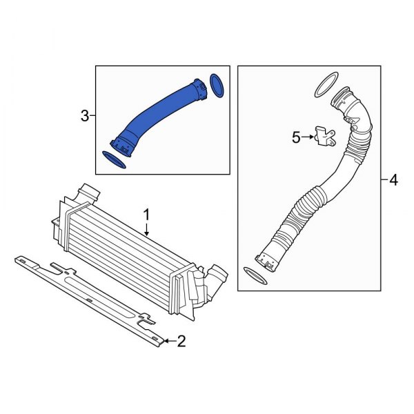 BMW OE 13718603095 Right Intercooler Pipe