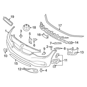 BMW OE - Front Bumper & Grille - Bumper & Components (W/O M Package, W/O Trim Lines, Bumper Cover & Trim)