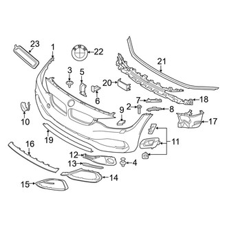 BMW OE - Front Bumper & Grille - Bumper & Components (W/O M Package, With Trim Lines, Bumper Cover & Trim)