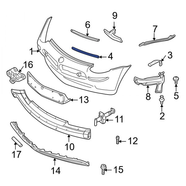 Bumper Cover Support Rail