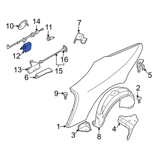 Fuel Filler Door Release Cable