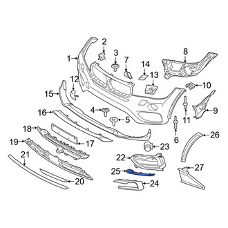 BMW OE - Front Left Grille Molding