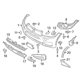 BMW OE - Front Bumper & Grille - Bumper & Components (With M Package, Bumper & Components), (sDrive35i / xDrive35i / xDrive50i)