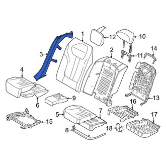 BMW OE - Rear Left Seat Back Bolster Cushion Cover