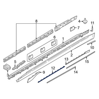BMW OE - Front Right Upper Rocker Panel Molding Trim Insert
