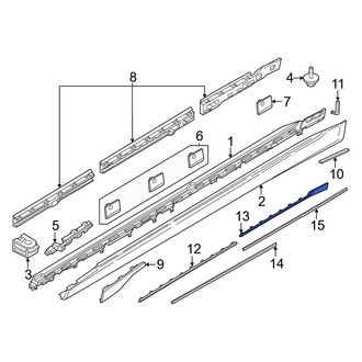 BMW OE - Rear Left Upper Rocker Panel Molding Trim Insert