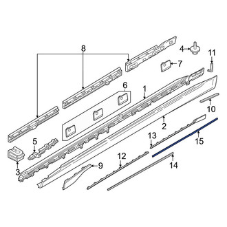 BMW OE - Rear Left Lower Rocker Panel Molding Trim Insert
